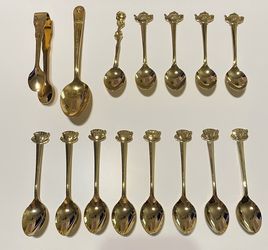 Collection of Vintage Souvenir Spoons - Teapot/Commemorative Kennedy etc HIC