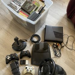 Xbox 360 With Games And Controllers