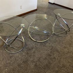 3 Piece Glass Table