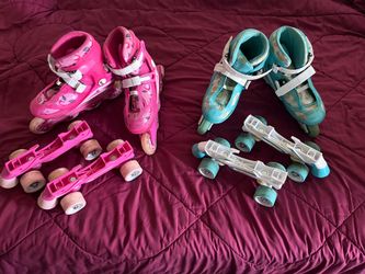 Kids Adjustable Convertible Inline & Roller Skates (2 Pairs)  $40 OBO