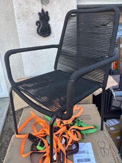 2 outdoor patio furniture chairs ridged black patio chairs