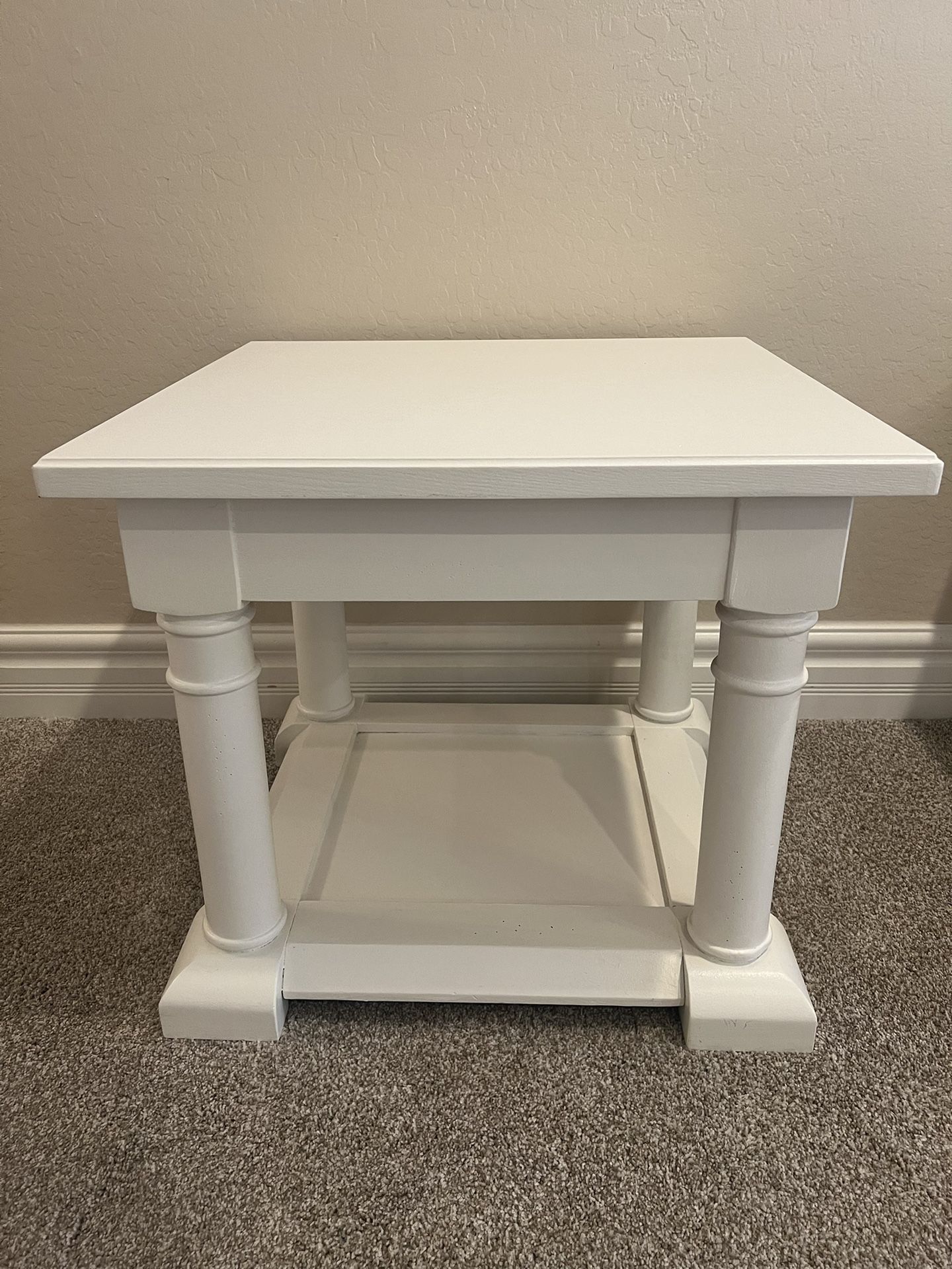 White Wood End Tables