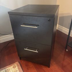 Black 2 Drawer File Cabinet 
