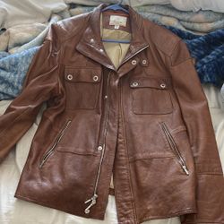 Leather Brown Jacket Large 