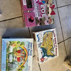 Two Large Puzzels Melissa And Doug Lol Game 