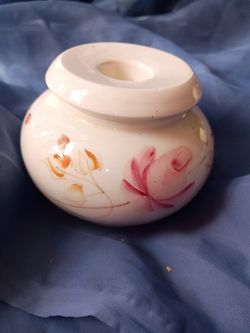 porcelain hand painted candle holder