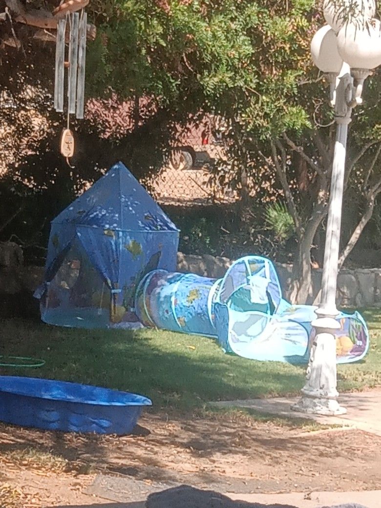 Kids Pop Up Tent And Ball Pit With Hoop 
