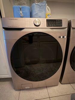 Samsung Champagne Front-Load Washer & Gas Dryer Set with Steam and Smart Care