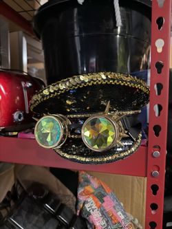 Steampunk Sequin Top Hat with Goggles