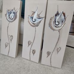 Original Paintings TULIPS Signed By Artist 3 Paintings