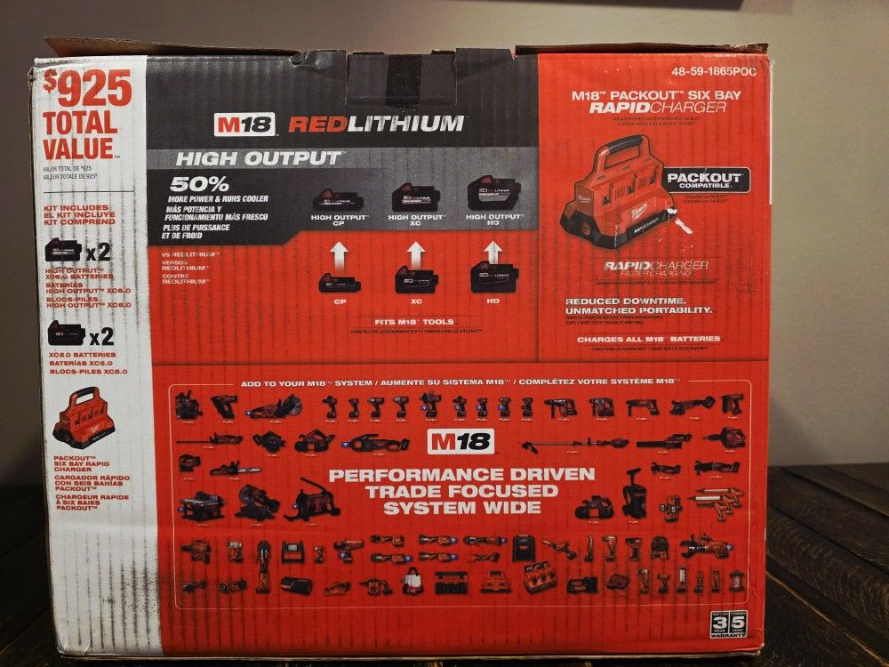 6 BAY RAPID CHARGER And 4 Pack Battery Kit