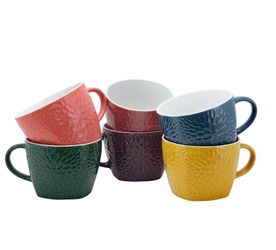 Elama Garden Glee Luxe 6 Piece 18 oz Mug Set in Assorted Colors, 18 ounce, Multicolor