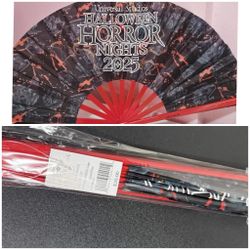 Universal Studios HALLOWEEN HORROR NIGHTS Hollywood Glow-In-Dark FAN (New In Plastic)