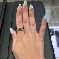 14kt Diamond Emerald Ring 