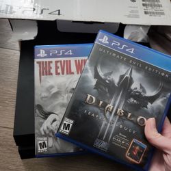 Open Box Playstation 4 w/ 2 games and used controller