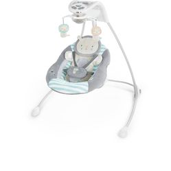 Ingenuity InLighten 6-speed Baby Swing Easy fold Swivel Sounds Light up Mobile