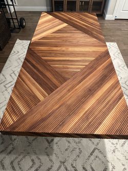 Modern Geometric Wood Dining Table – Custom Statement Piece