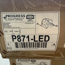 (12 total) Progress Lighting P871-LED 6" LED New Construction Shallow Recessed Housing