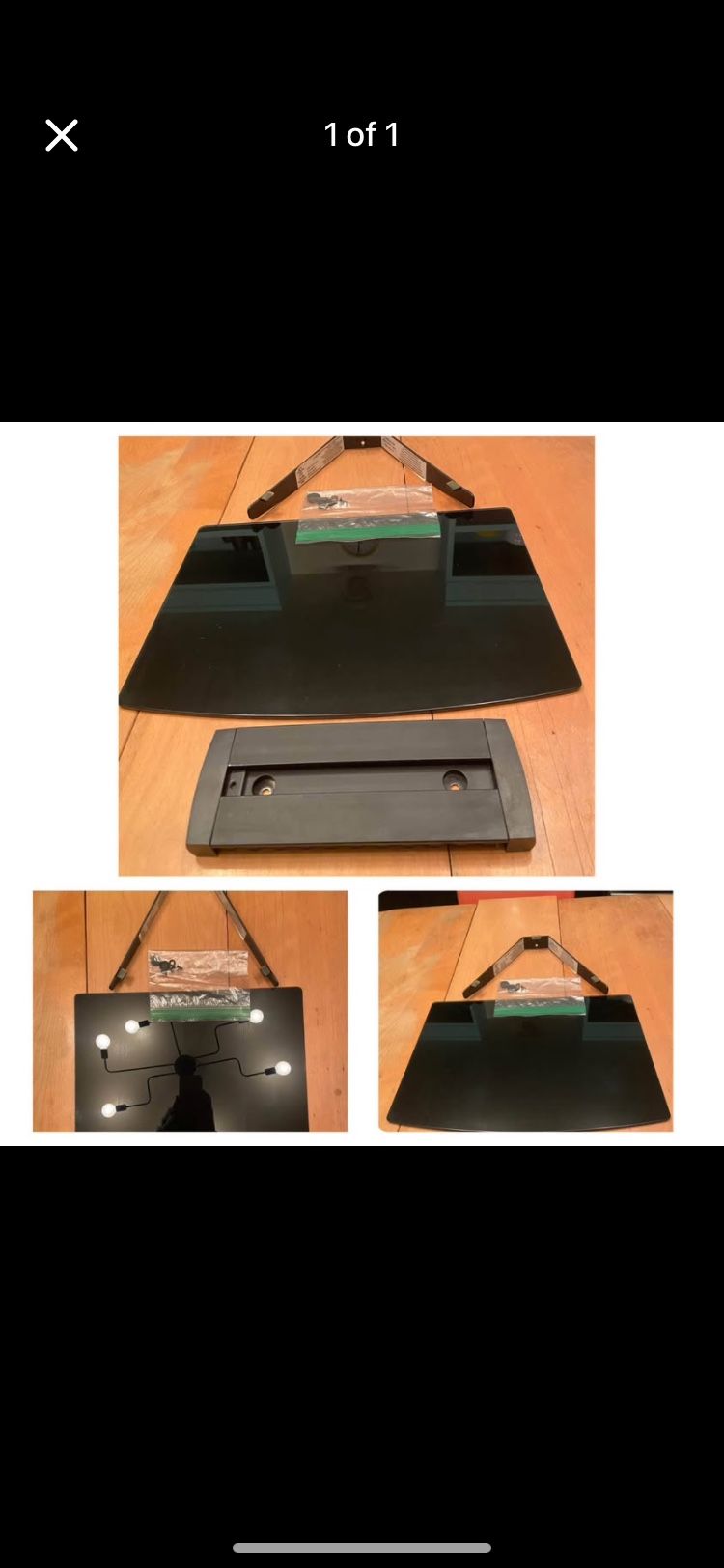 Floating glass game console dvd player cable box tv accessories shelf