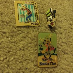 Three Collectible Walt Disney Goofy Pins