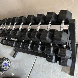 5-50lbs Dumbbells w/Rack 