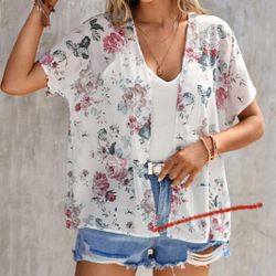 Flowered cardigan