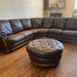 Leather Couch - Genuine Leather 7 Person U-Shape
