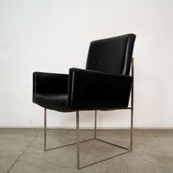 Mid Century Modern Milo Baughman Leather Arm Chair 