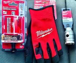 Milwaukee Tool Bundle – Hole Saw, Glove, Drill Bit