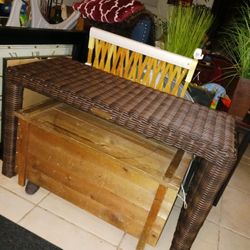 Gorgeous Drexel Heritage Heavy Made Wicker Stand Table 41in Long 2ftht 80 Firm Look My Post Alot Items