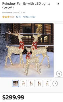 LED Reindeer Family Outdoor Christmas Decoration Set of 3