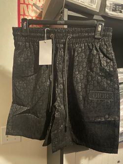 Black Oblique Monogram Shorts with Logo Patch