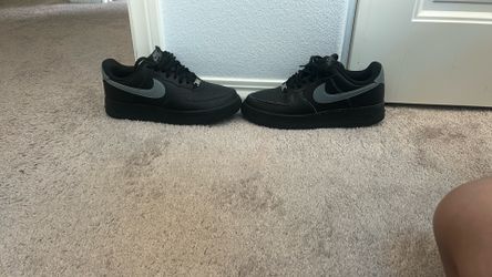 Black airforce 1s with grey swoosh