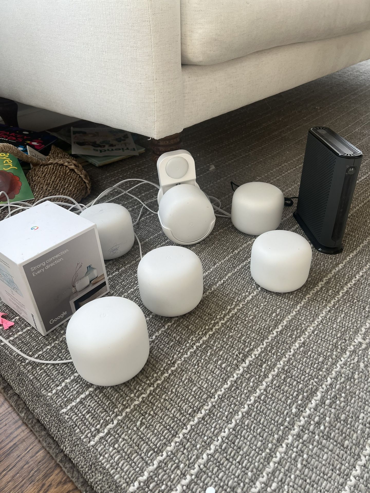 Google Nest WiFi Mesh System And Motorola Router