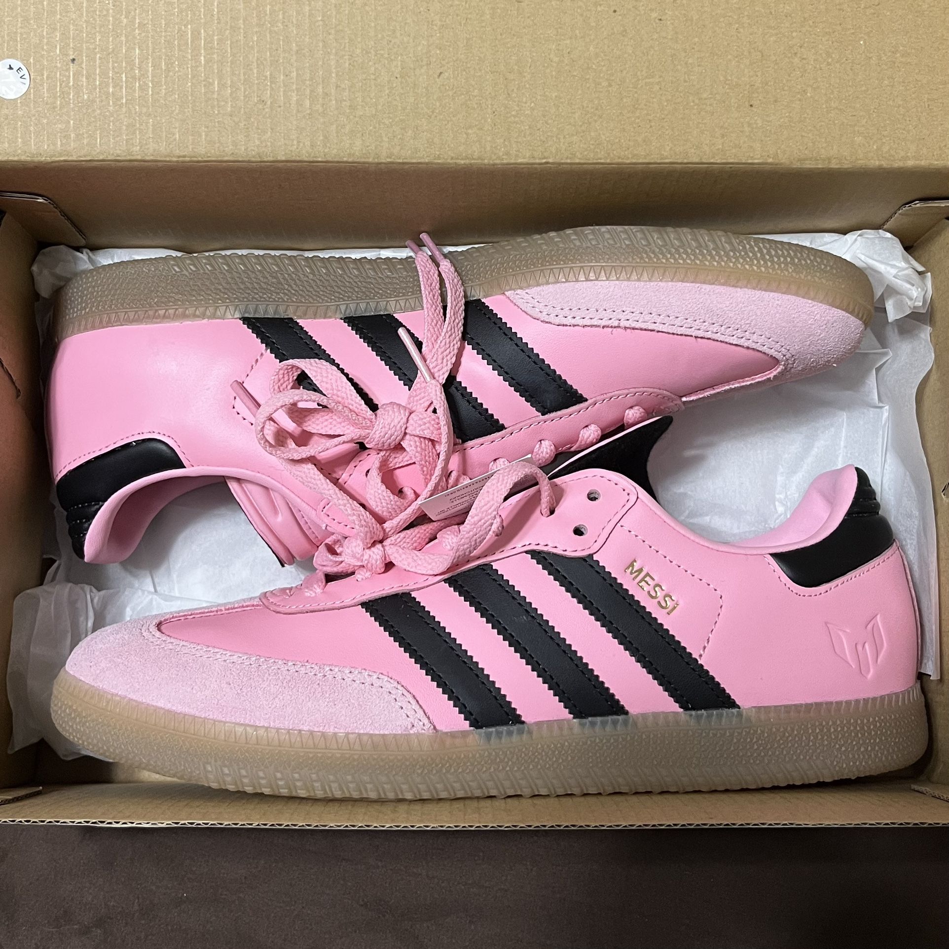 Adidas Lionel Messi x Samba Light Pink Black JP7844 Men's Size 9