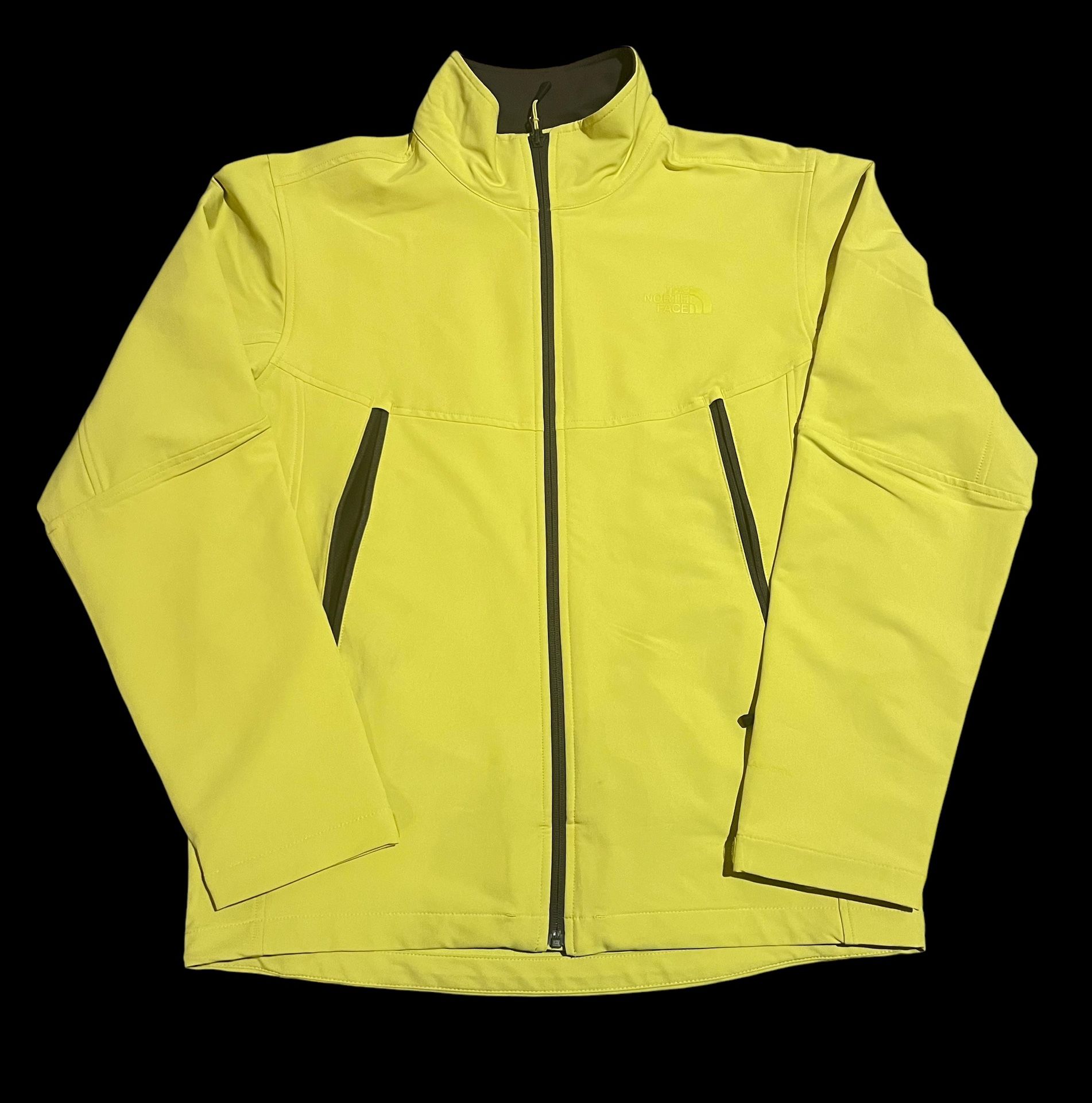 The North Face Softshell Jacket Neon Green Full Zip Size Medium