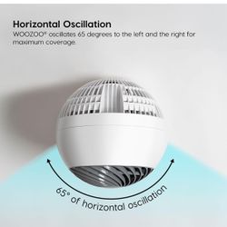 IRIS USA WOOZOO Desk Fan with Remote, Oscillating Table Air Circulator, 5 Speeds, 82ft Max Air Distance, 90° Adjustable Tilt, 30db Low Noise Motor, Sm