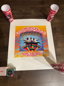 Beatles Magical Tour Lithograph Album Poster Apple 180/9800 License Signed 22x26