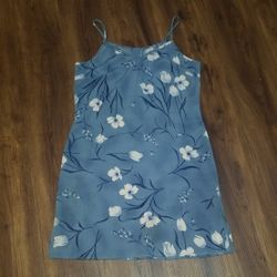 Light Blue Flower Mini Dress
