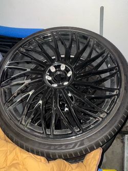 AZAD 26” Gloss Black Rims & Tires – 295/30ZR26 – Set of 4