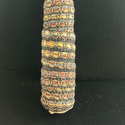 Vintage Roll Of Black & Multi Colored Upholstery Ribbon