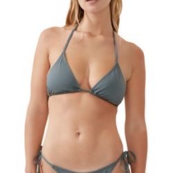 Cotton on Women's Solid Slider Triangle Bikini Top - Dusty Khaki, Large