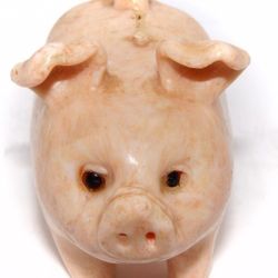 Vintage San Francisco Candle Company Wax Pig Candle, Never Burned 3” Marble Tone
