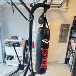 Everlast Heavy Bag Stand with Pull-Up Bar + FREE Boxing Bag – $100