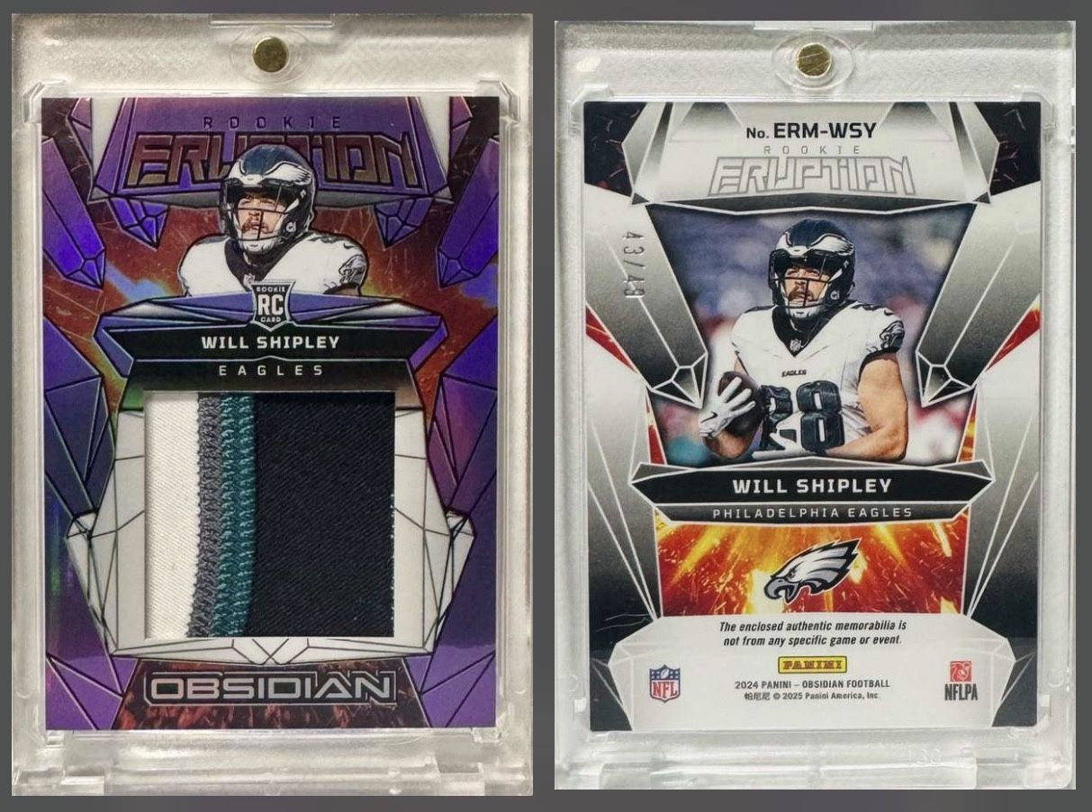 2024 Panini Obsidian - Will Shipley - Eruption Rookie Materials 43/49