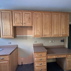  Complete kitchen cabinets. Sold together only.