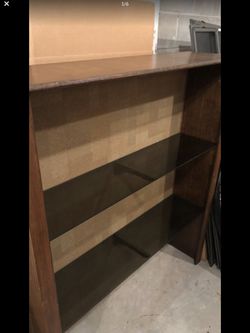 Brown Wooden and Glass Bookshelf