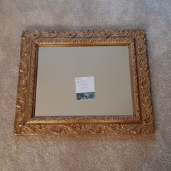 #177  Antique 1800s. Gesso And Wood Mirror  27x 23" Reversable