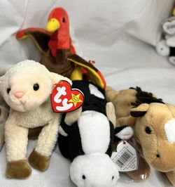 Farm Animal Beanie Babies Set Of 4 