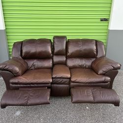 Leather Reclining Couch (Free Delivery)